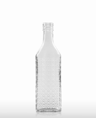 350 ml Kirschwasserflasche mit Rauten-Relief PP 31,5 deep weiß