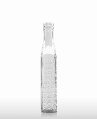 350 ml Kirschwasserflasche mit Rauten-Relief PP 31,5 deep weiß