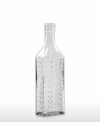 350 ml Kirschwasserflasche mit Rauten-Relief PP 31,5 deep weiß