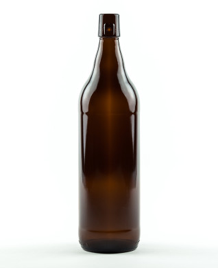 1000 ml Lochmund-Bierflasche braun Mehrweg