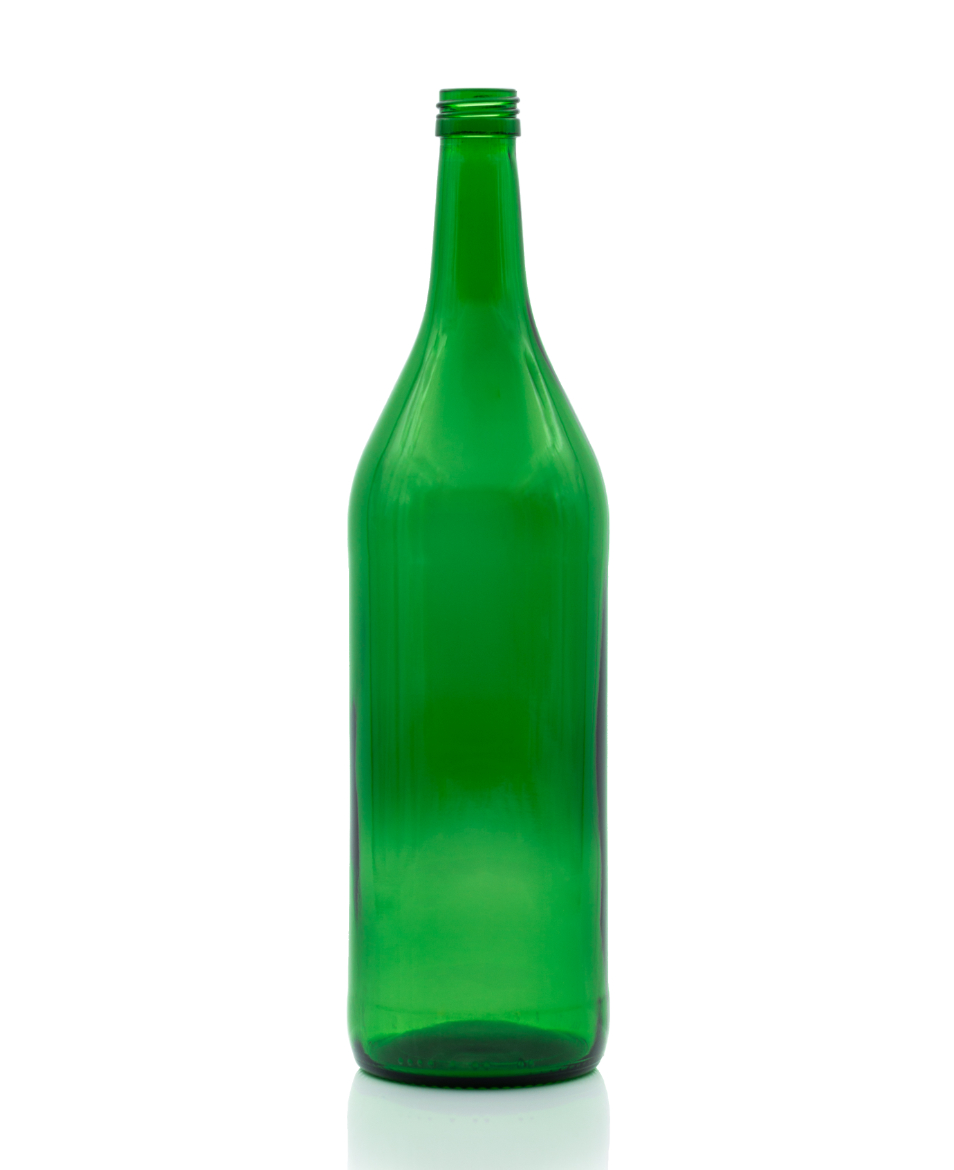 1000 ml Brandy Bottle PP 28 S green Hillebrandt Glas