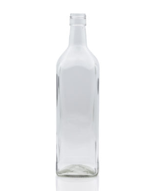 1000 ml Vierkantflasche BVP 31,5 H 44 weiß