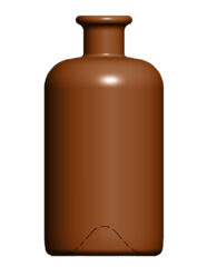 500 ml Apothekerflasche leicht Trichter-Kork braun