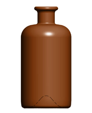 500 ml Apothekerflasche leicht Trichter-Kork braun